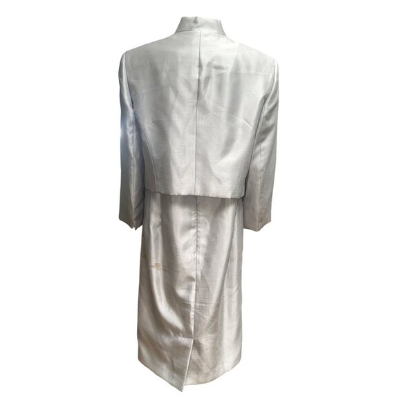 Evan Picone Size 12 n 14 Silver Dress Jacket Set Vintage Inspired Formal Classic - Picture 4 of 16